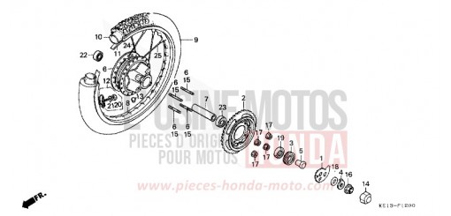 ROUE ARRIERE MTX125RWF de 1985